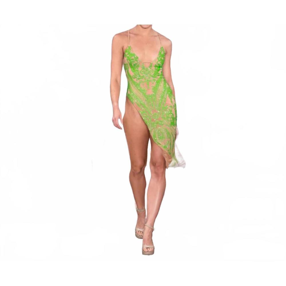 NEW GYV ME BODY empress dress in lime
